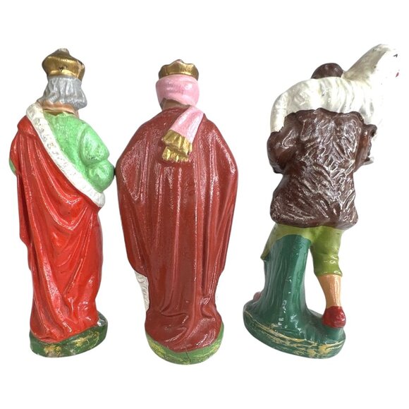 Vintage Hand Painted Nativity Scene Set 8 Figurine & Stable Made West Germany - Picture 3 of 12